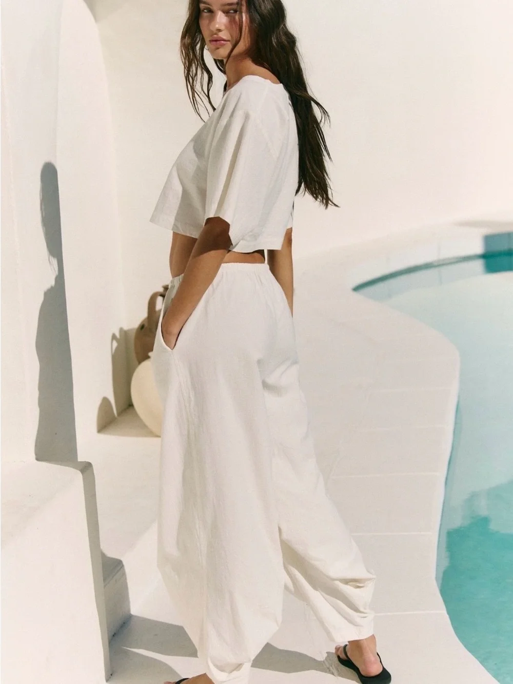 Free People Beach Bold 2 Piece Pant Set 💯Cotton NWT